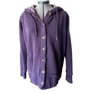 Carhartt Womens Purple Plaid Hooded Button Down Jacket Xl 16-18 Warm Layering